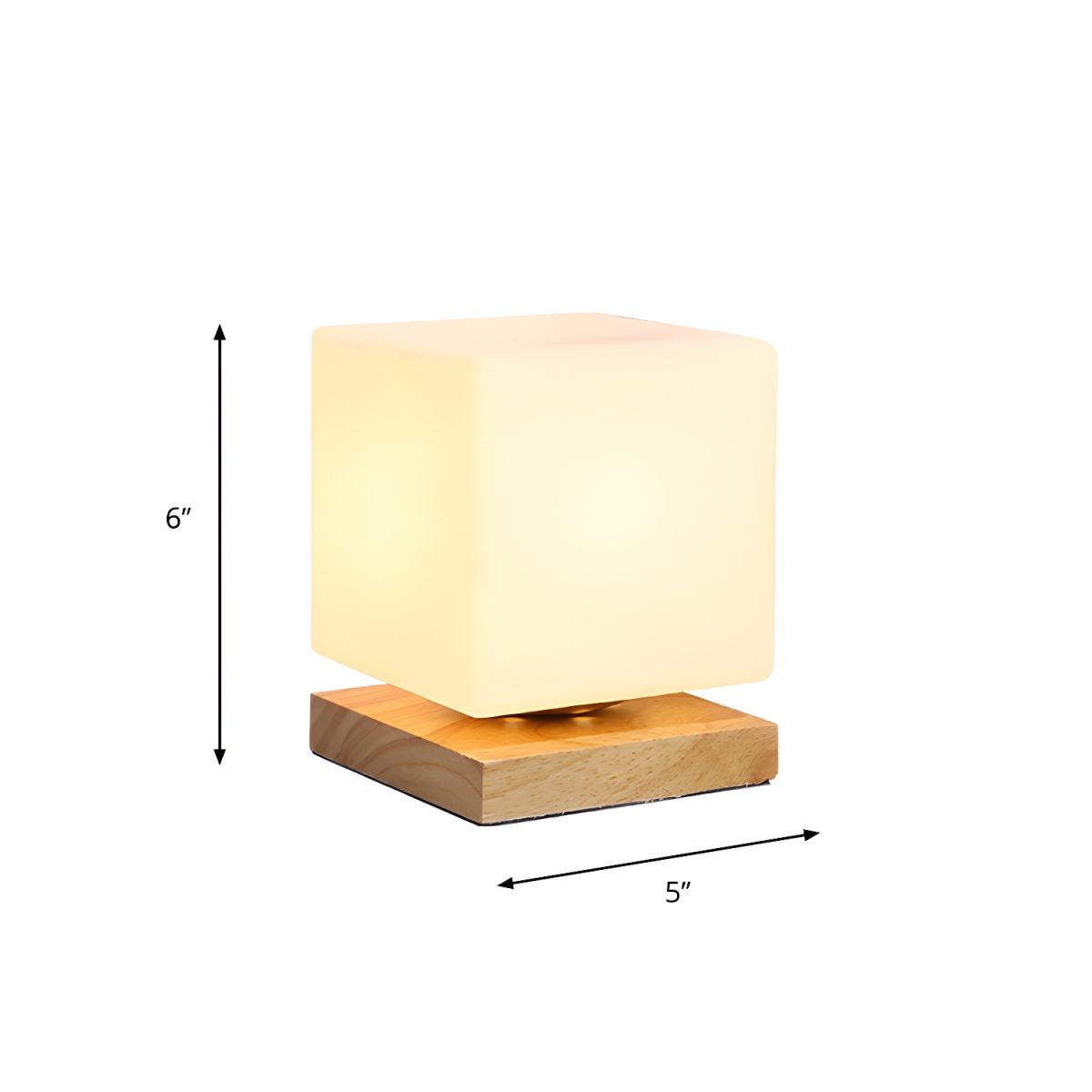 Industrial Table Lamp with Glass Square Shade | Tervano