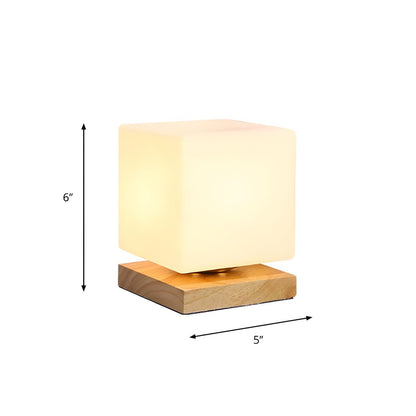 Industrial Table Lamp with Glass Square Shade | Tervano