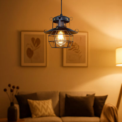 Industrial Vintage Iron Ceiling Light Adjustable Height | Lanviro