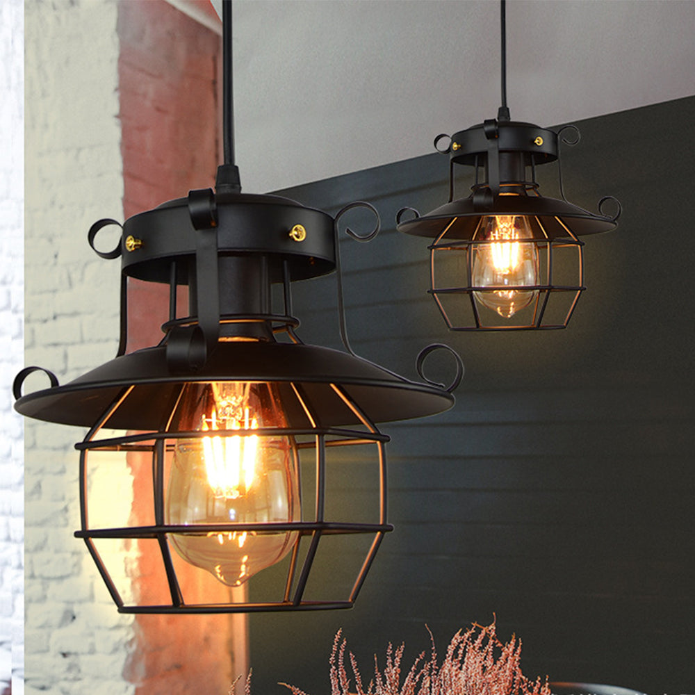 Industrial Vintage Iron Ceiling Light Adjustable Height | Lanviro