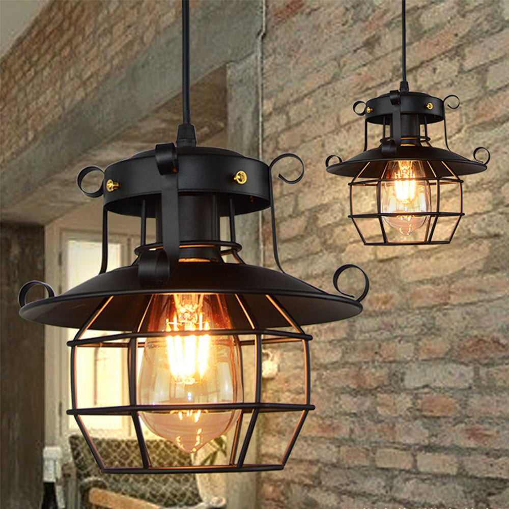 Industrial Vintage Iron Ceiling Light Adjustable Height | Lanviro
