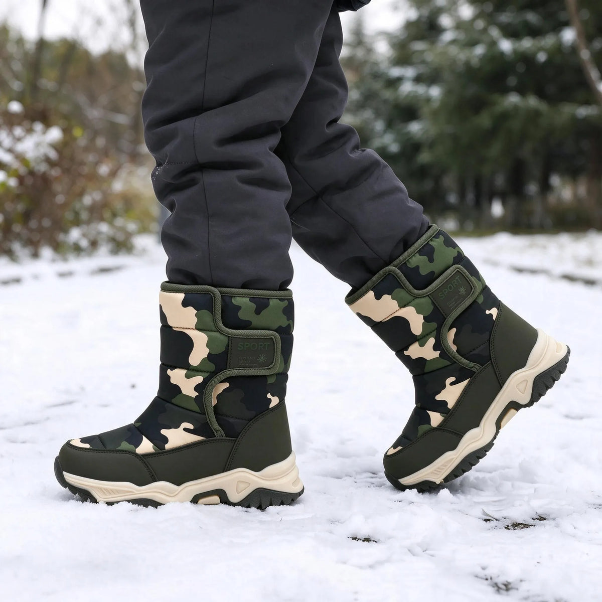 Insulated Ankle Lug Sole Snow Boots