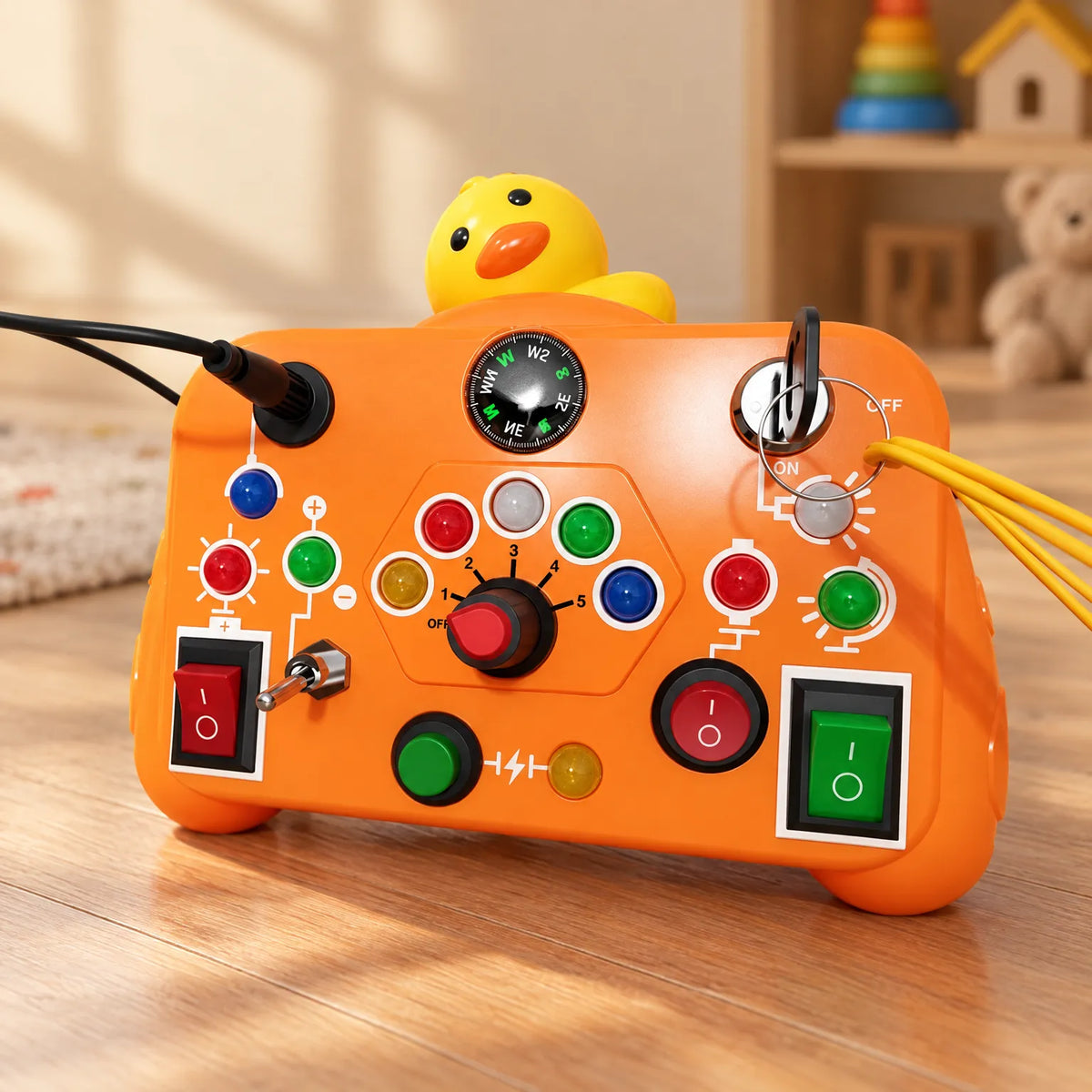 Interactive LED Light Busy Board with Switches for Kids