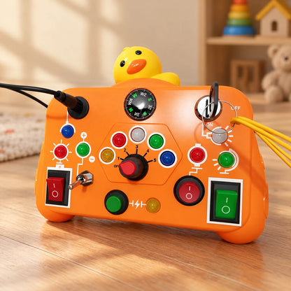 Interactive LED Light Busy Board with Switches for Kids