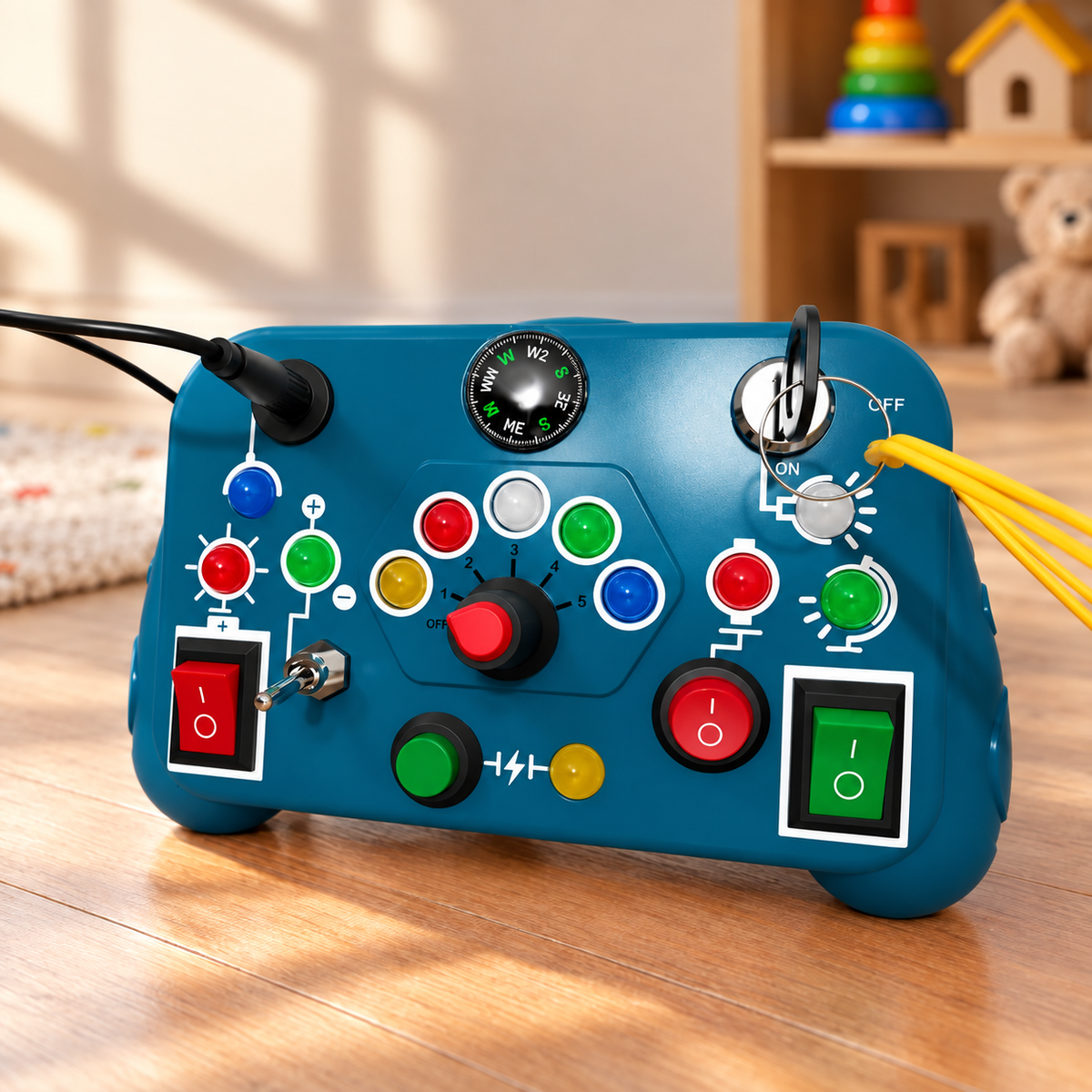 Interactive LED Light Busy Board with Switches for Kids