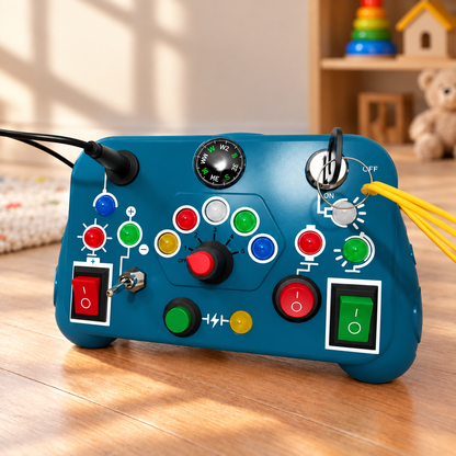 Interactive LED Light Busy Board with Switches for Kids
