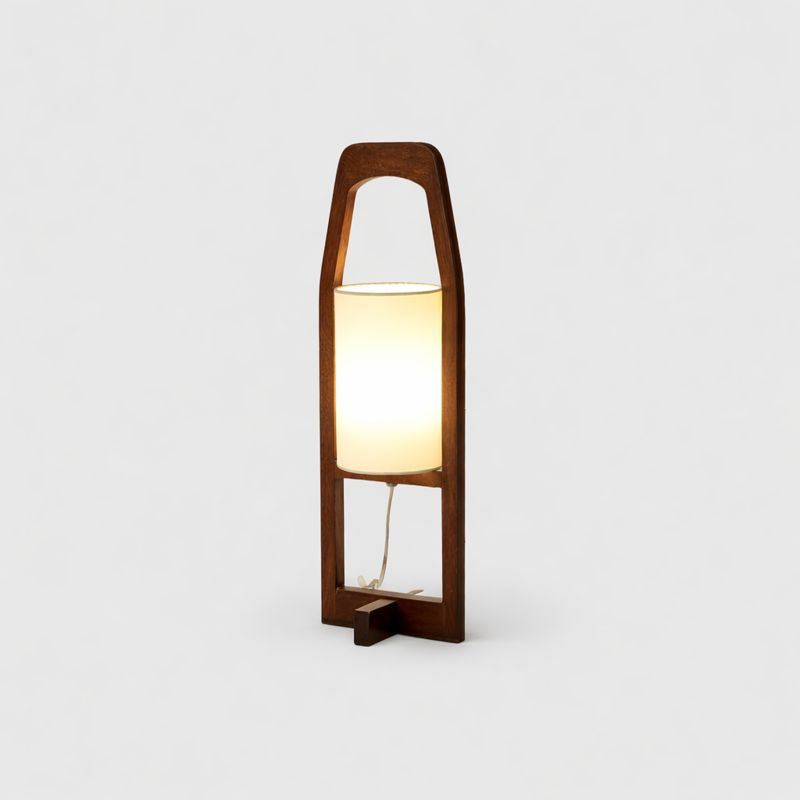 Japan Style Bamboo Wood Floor Lamp with Fabric Shade | Bambora