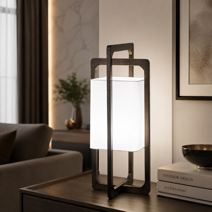 Japan Style Bamboo Wood Floor Lamp with Fabric Shade | Bambora