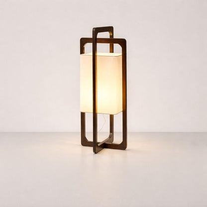 Japan Style Bamboo Wood Floor Lamp with Fabric Shade | Bambora