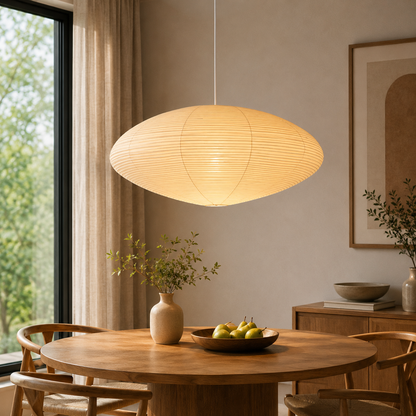 Japandi Mulberry Paper Pendant Light Natural Texture | Auvorin