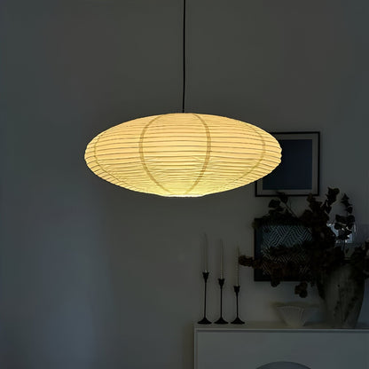 Japandi Mulberry Paper Pendant Light Natural Texture | Auvorin