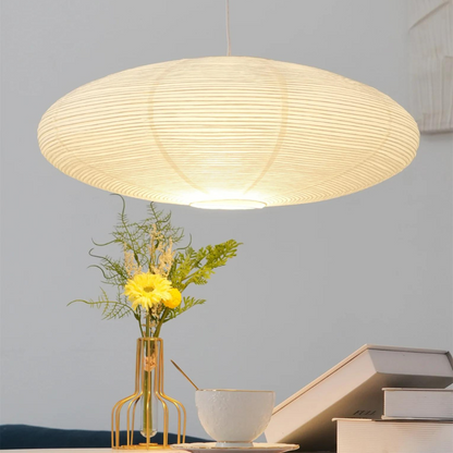 Japandi Mulberry Paper Pendant Light Natural Texture | Auvorin