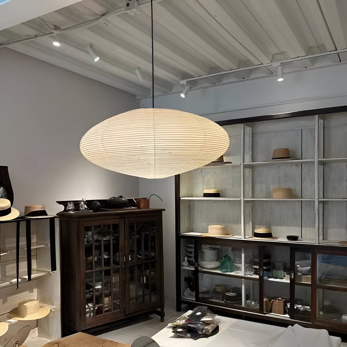 Japandi Mulberry Paper Pendant Light Natural Texture | Auvorin