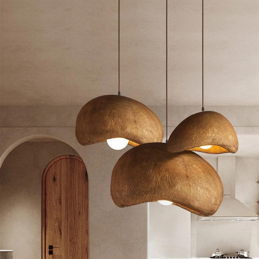 Japandi Resin Cloud Pendant Light with Adjustable Height | Orelix