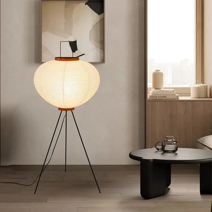 Japanese Rice Paper Floor Lamp with Metal Frame | Luminwa