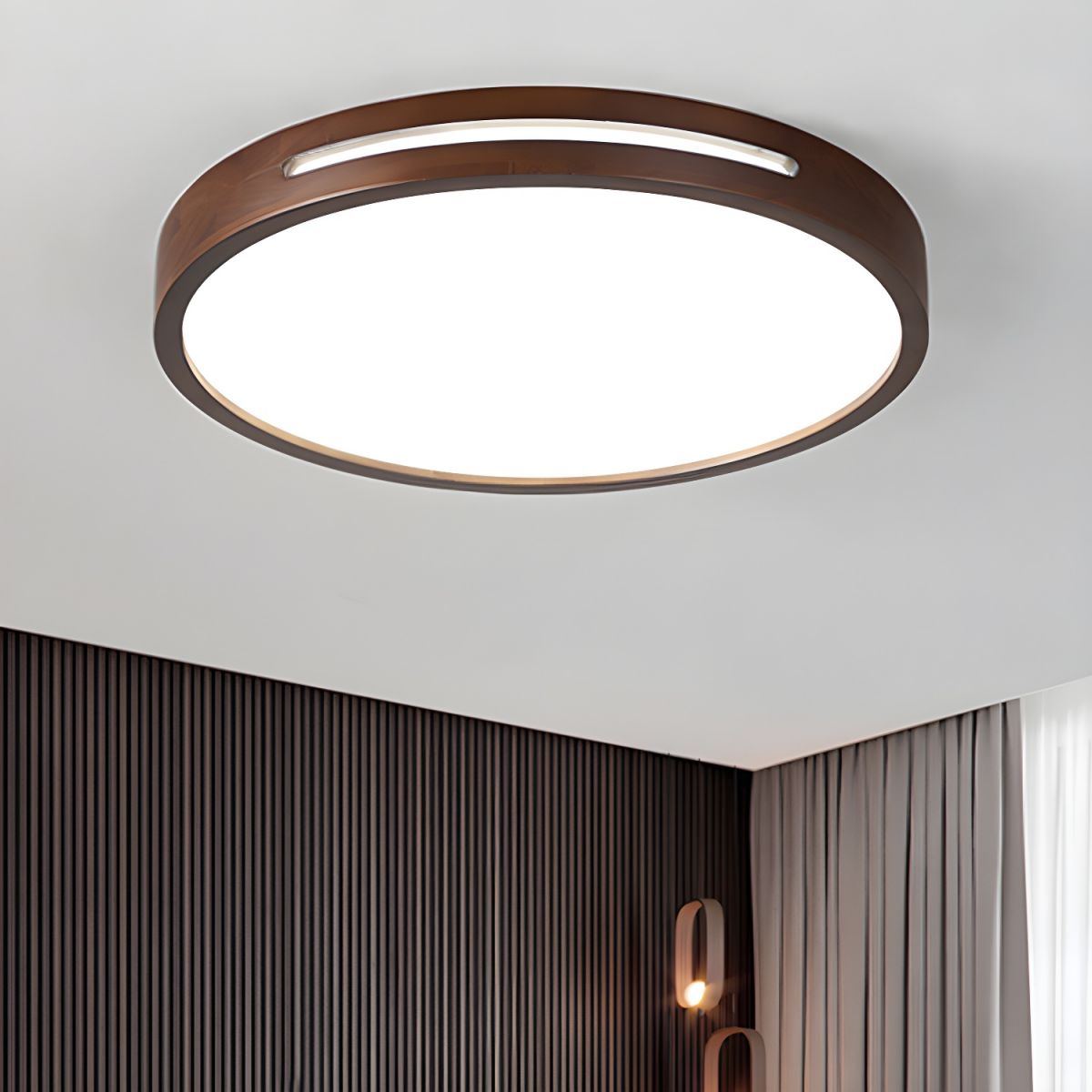 Japanese Wood LED Flush Mount Ceiling Light | Tanirao