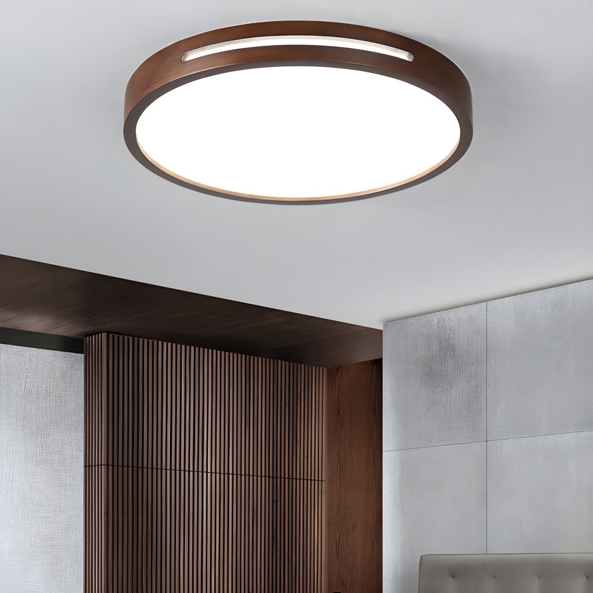 Japanese Wood LED Flush Mount Ceiling Light | Tanirao