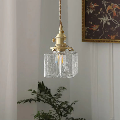 Jewel Glass Pendant Light with Brass Chain Suspension | Zyphora