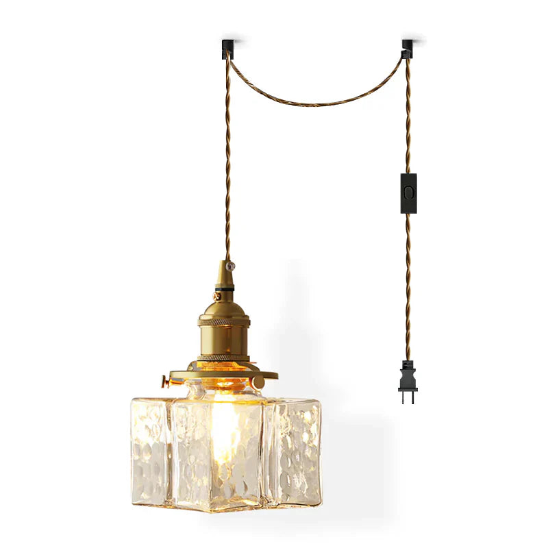 Jewel Glass Pendant Light with Brass Chain Suspension | Zyphora
