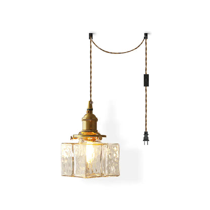 Jewel Glass Pendant Light with Brass Chain Suspension | Zyphora