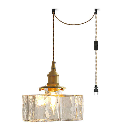 Jewel Glass Pendant Light with Brass Chain Suspension | Zyphora