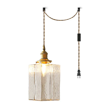Jewel Glass Pendant Light with Brass Chain Suspension | Zyphora