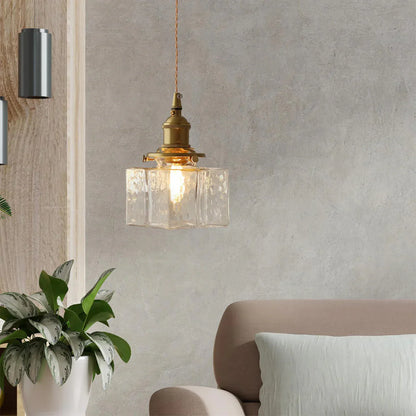 Jewel Glass Pendant Light with Brass Chain Suspension | Zyphora