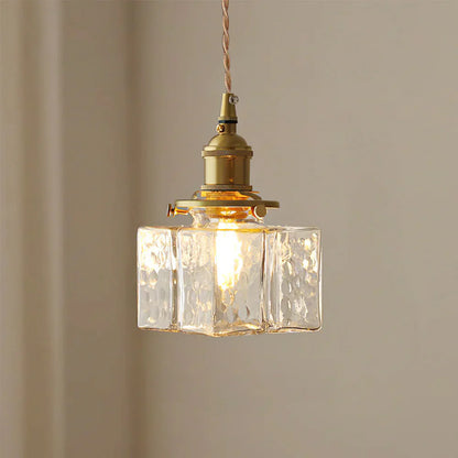 Jewel Glass Pendant Light with Brass Chain Suspension | Zyphora