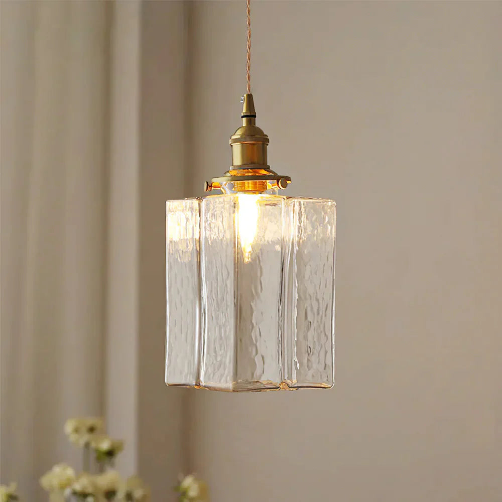 Jewel Glass Pendant Light with Brass Chain Suspension | Zyphora