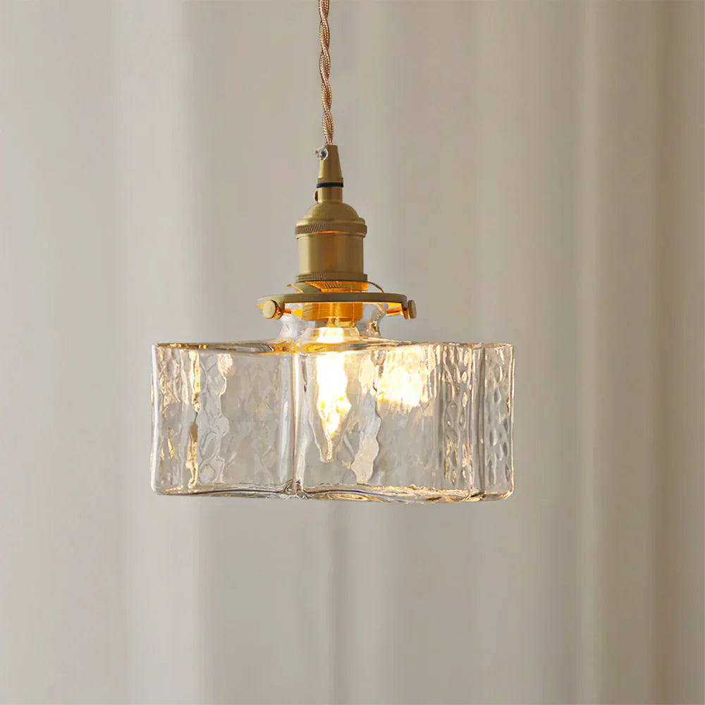 Jewel Glass Pendant Light with Brass Chain Suspension | Zyphora