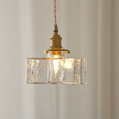 Jewel Glass Pendant Light with Brass Chain Suspension | Zyphora