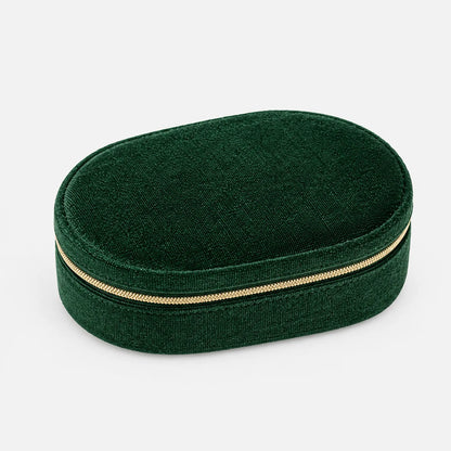 Jewelry Box for Travel with Zipper Ring Storage and Compartments