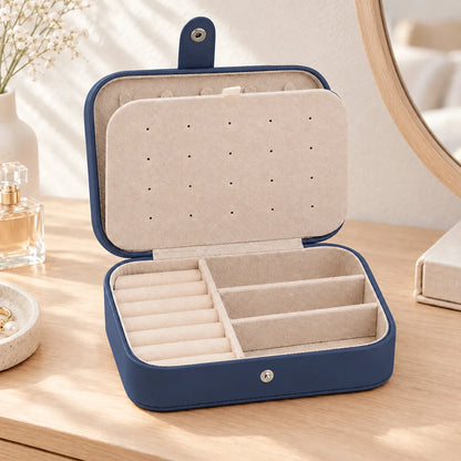 Jewelry Box with Earring Display Ring Rolls and Necklace Storage