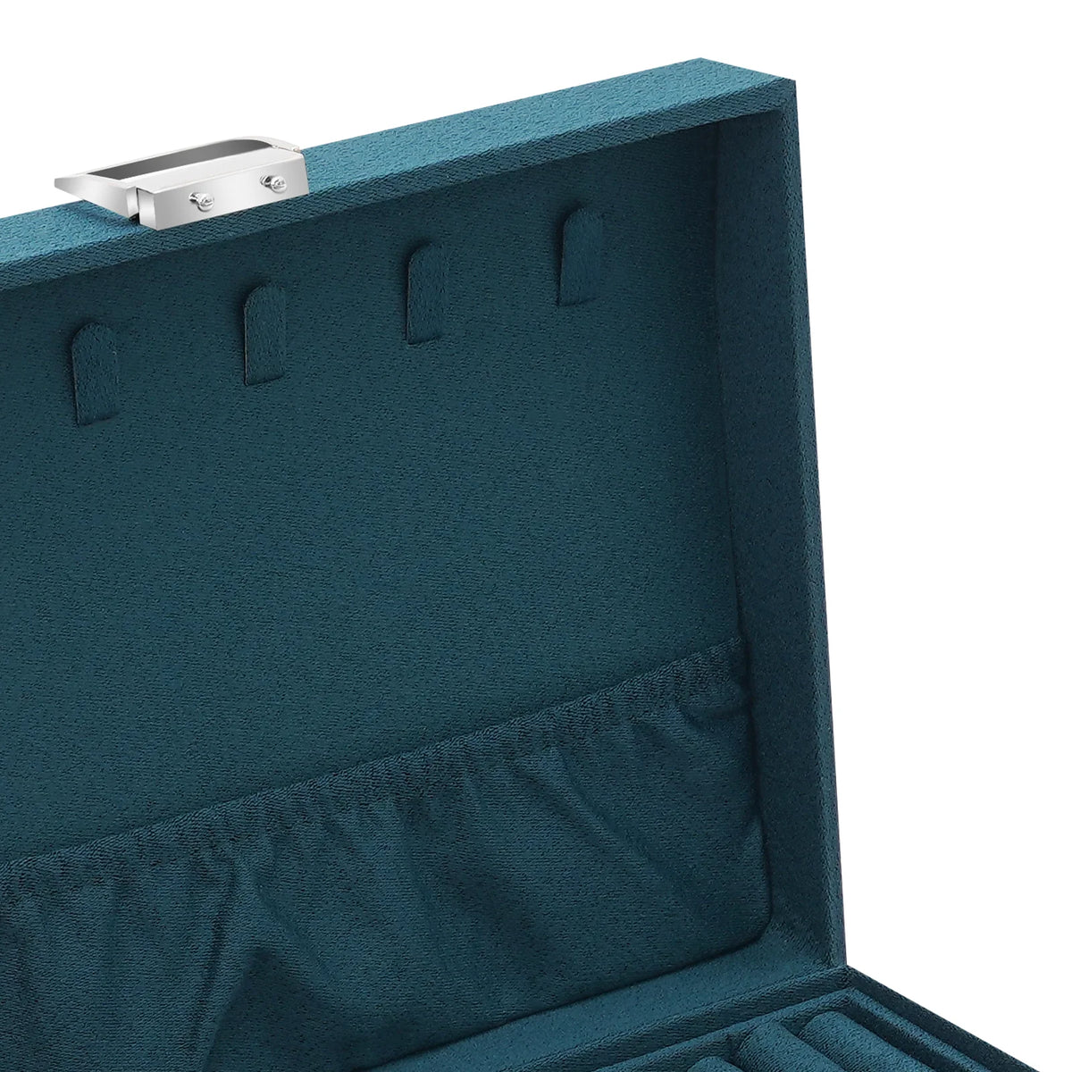 Jewelry Box with Lock Removable Tray Drawer and Necklace Storage
