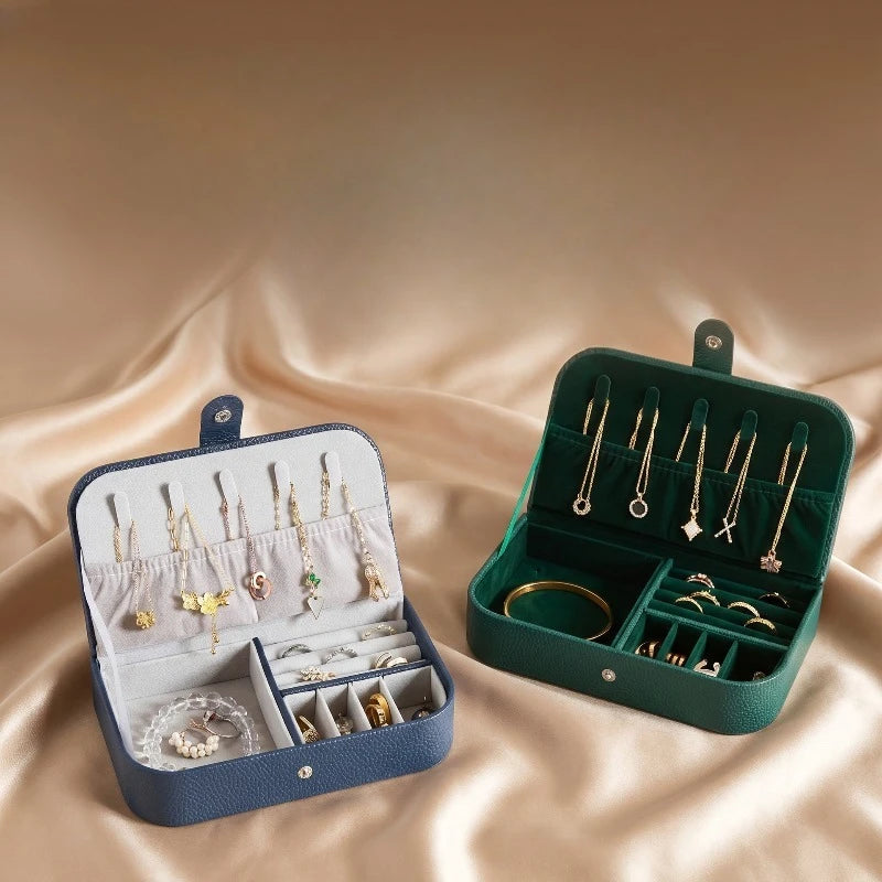 Jewelry Box with Necklace Display and Multi Compartment Storage