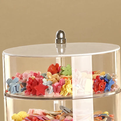 Jewelry Box with Rotating Compartments for Earrings and Accessories