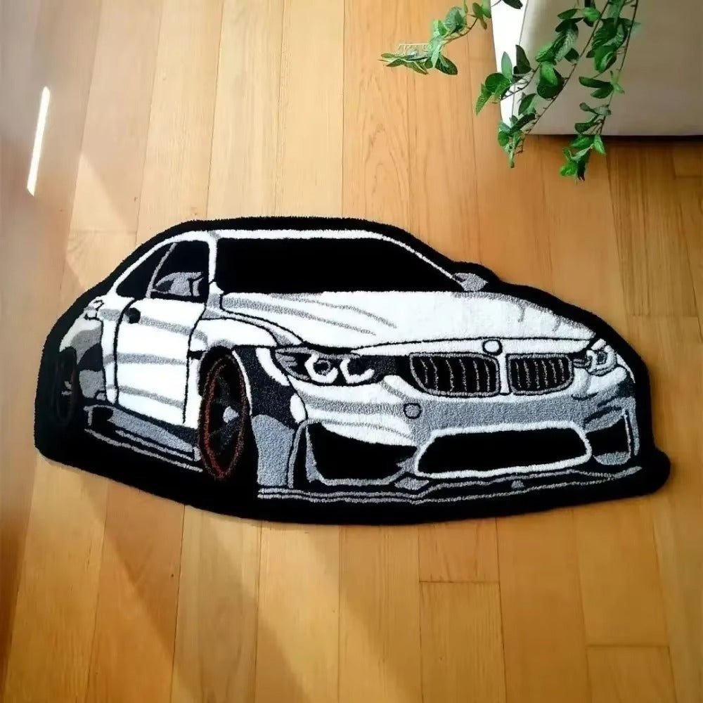 Kids Car Shaped Wool Cartoon Playroom Area Rug Decor | Solmira