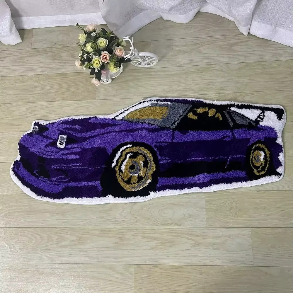 Kids Car Shaped Wool Cartoon Playroom Area Rug Decor | Solmira