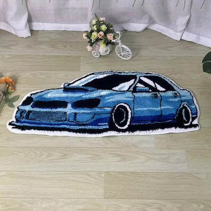 Kids Car Shaped Wool Cartoon Playroom Area Rug Decor | Solmira