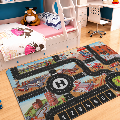 Kids Play Mat City Road Map Traffic Design Floor Play | Vantira