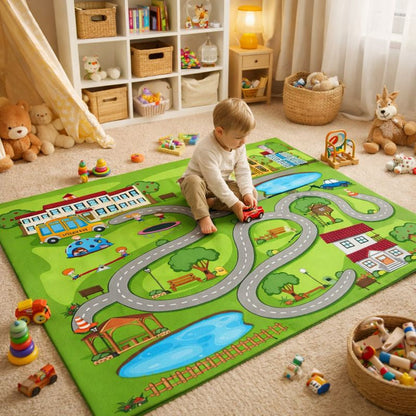 Kids Polyester Road Layout Play Mat Modern Simplicity | Marovia