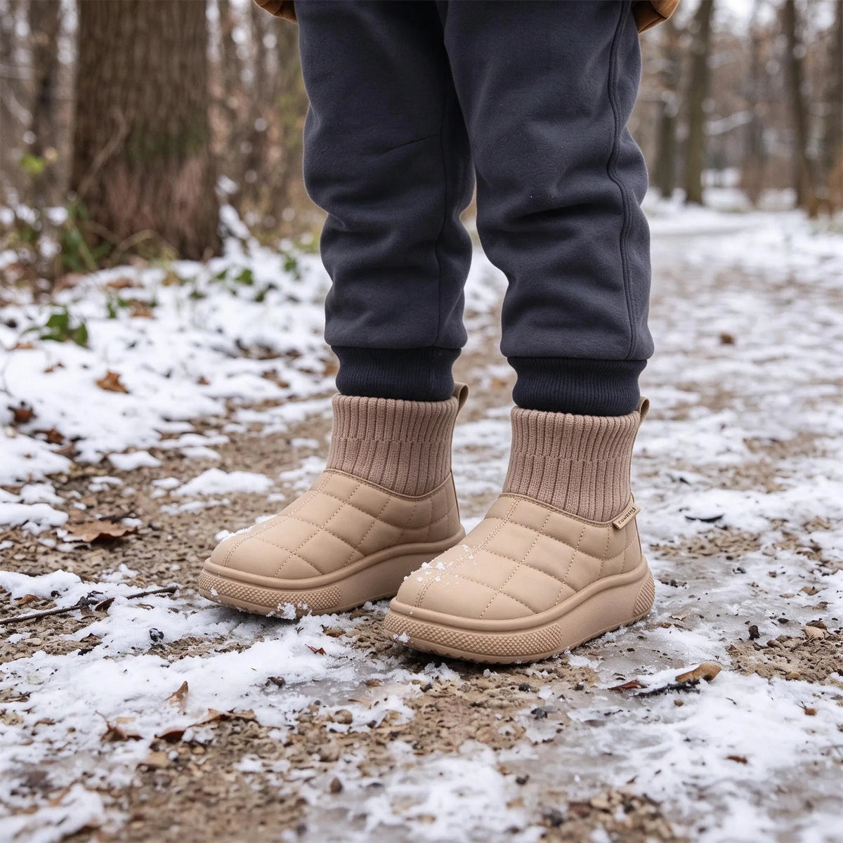 Kids Quilted Winter Snow Boots
