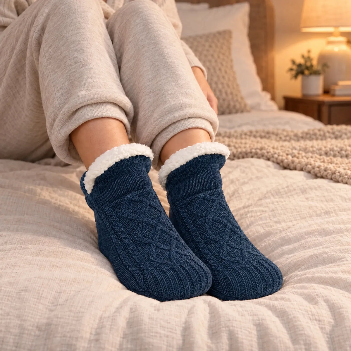 Knit Ankle Grip Socks