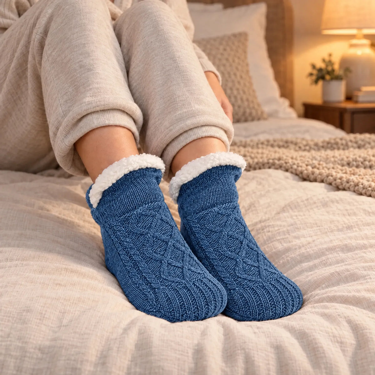 Knit Ankle Grip Socks