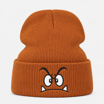 Knit Cartoon Embroidered Winter Beanie