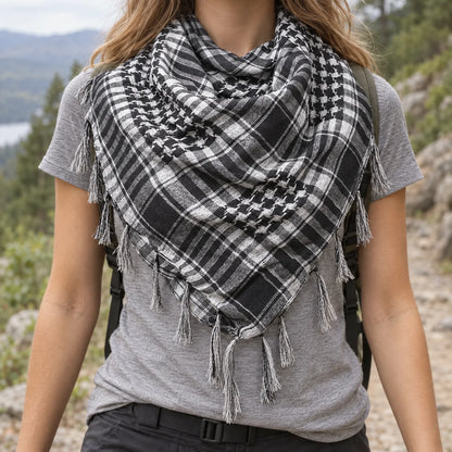 Knit Plaid Winter Scarf