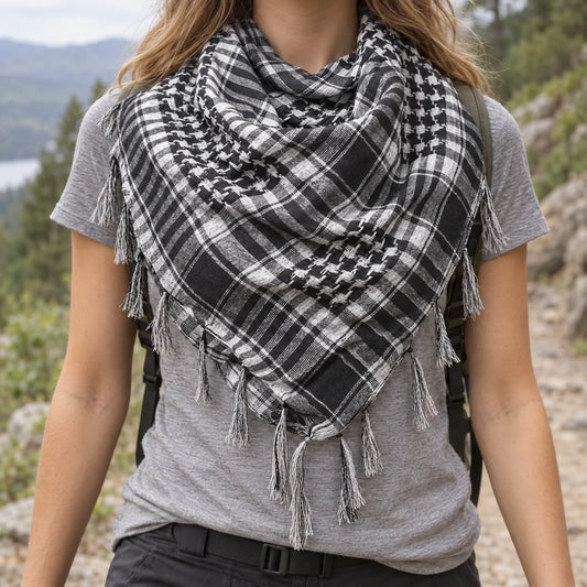 Knit Plaid Winter Scarf
