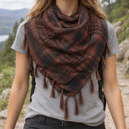 Knit Plaid Winter Scarf