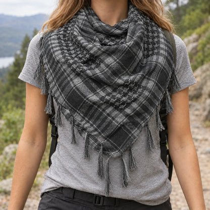 Knit Plaid Winter Scarf
