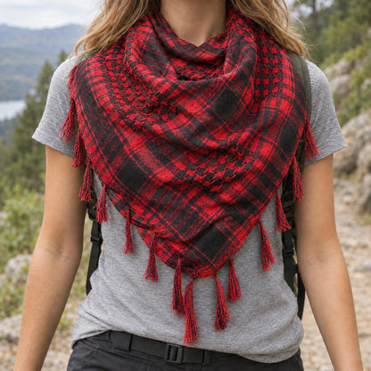 Knit Plaid Winter Scarf